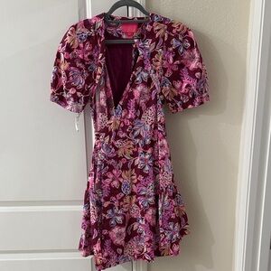 Wrap puff sleeve dress